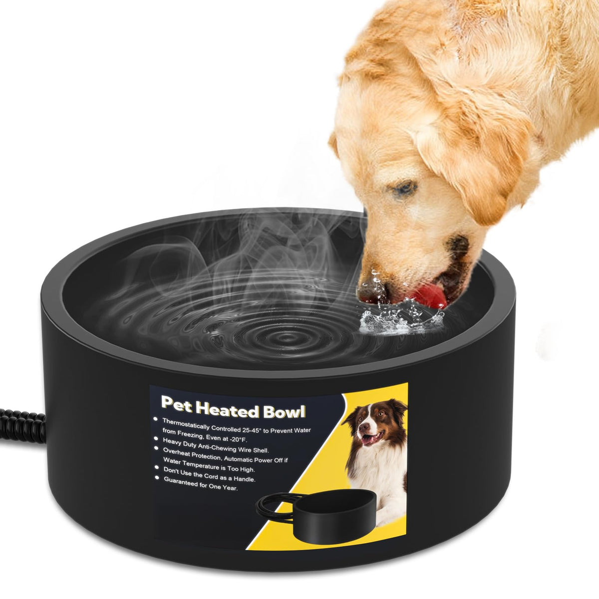 CozyAmp Heated Pet Water Bowl, 3.2L - Freeze-Proof